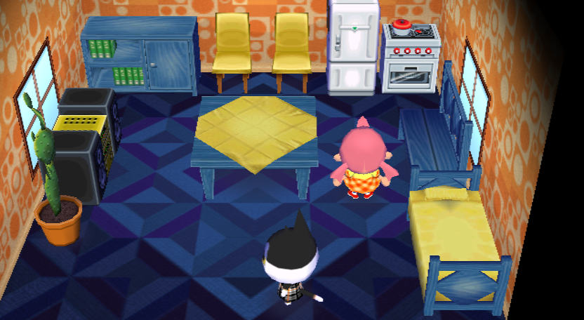 Interior of Punchy's house in Animal Crossing: City Folk