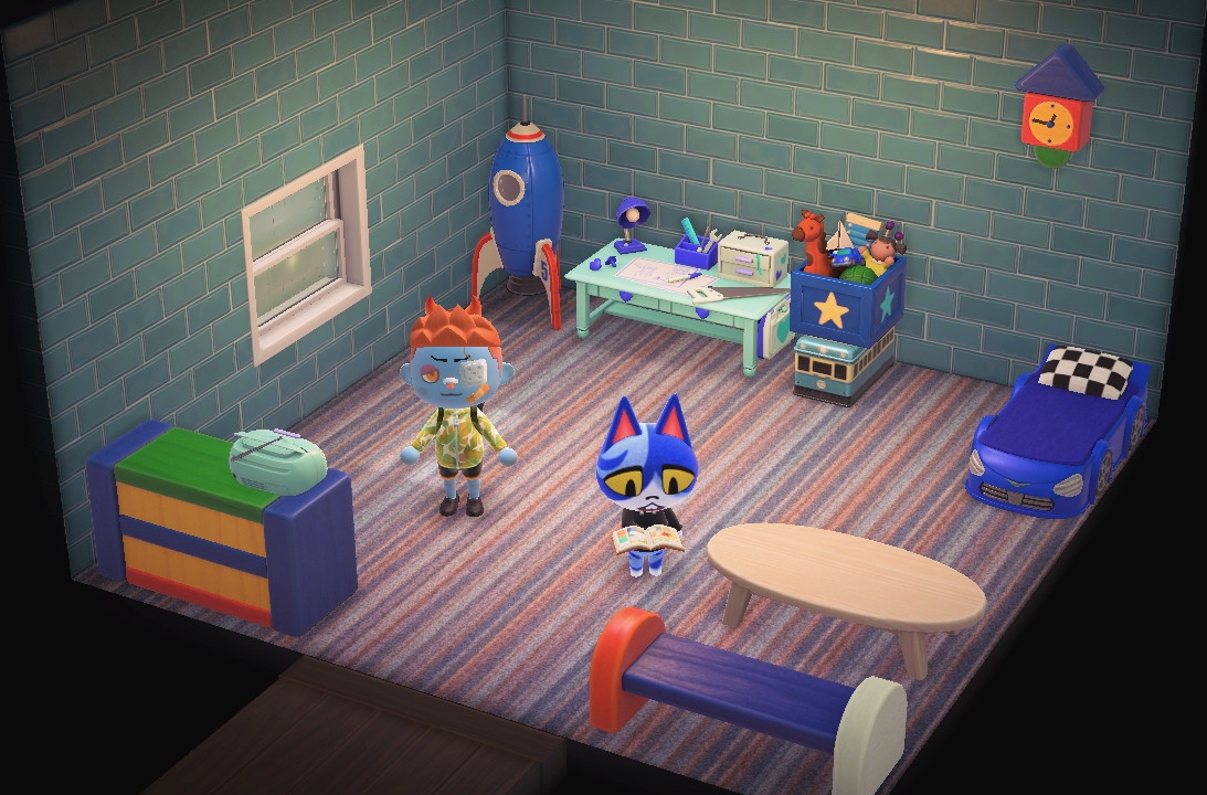 Interior of Moe's house in Animal Crossing: New Horizons