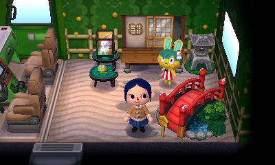 Interior of Toby's RV in Animal Crossing: New Leaf