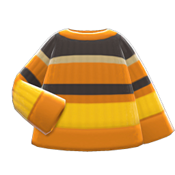 Colorful striped sweater's Orange, yellow & black variant