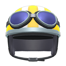 Helmet with goggles's Yellow variant