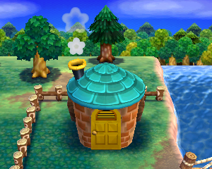 Default exterior of Paula's house in Animal Crossing: Happy Home Designer