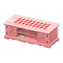 Ranch Lowboard (Pink - Red Gingham) NH Icon.png