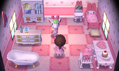 Interior of Chelsea's house in Animal Crossing: New Leaf