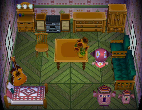 Interior of Cookie's house in Animal Crossing