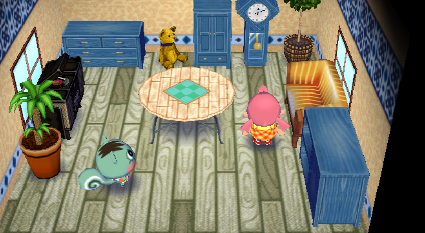 Interior of Mint's house in Animal Crossing: City Folk