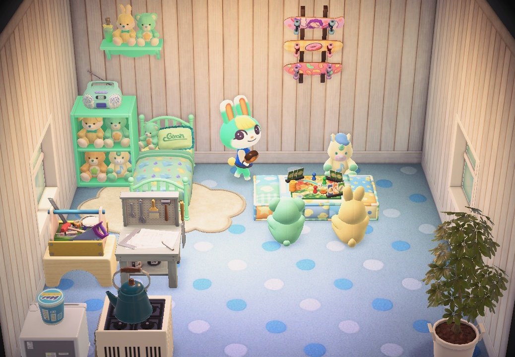 Interior of Sasha's house in Animal Crossing: New Horizons