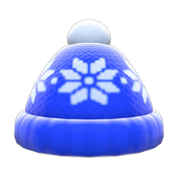 шапка со снежинками (Синий)