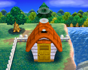 Default exterior of Tucker's house in Animal Crossing: Happy Home Designer
