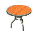 Metal-and-wood table's Natural wood variant