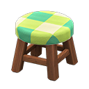 Wooden Stool (Dark Wood - Green) NH Icon.png