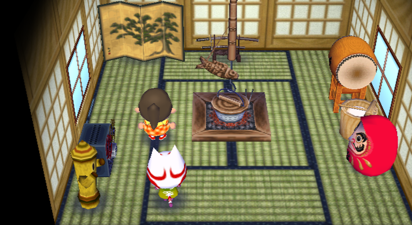 Interior of Kabuki's house in Animal Crossing: City Folk