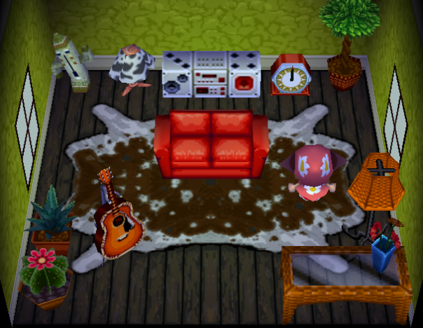 Interior of Petunia's house in Animal Crossing