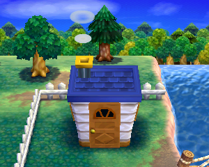 Default exterior of Roscoe's house in Animal Crossing: Happy Home Designer