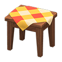 Wooden Mini Table (Dark Wood - Orange) NH Icon.png