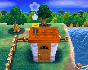 Default exterior of Alice's house in Animal Crossing: Happy Home Designer