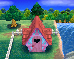 Default exterior of Reese's house in Animal Crossing: Happy Home Designer