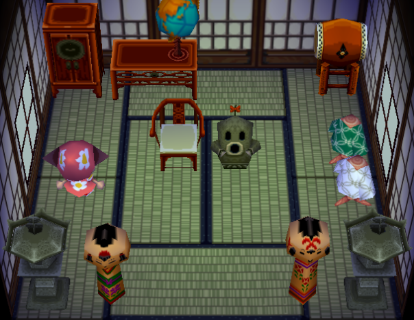 Interior of Cyrano's house in Animal Crossing