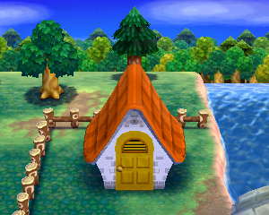 Default exterior of Papi's house in Animal Crossing: Happy Home Designer