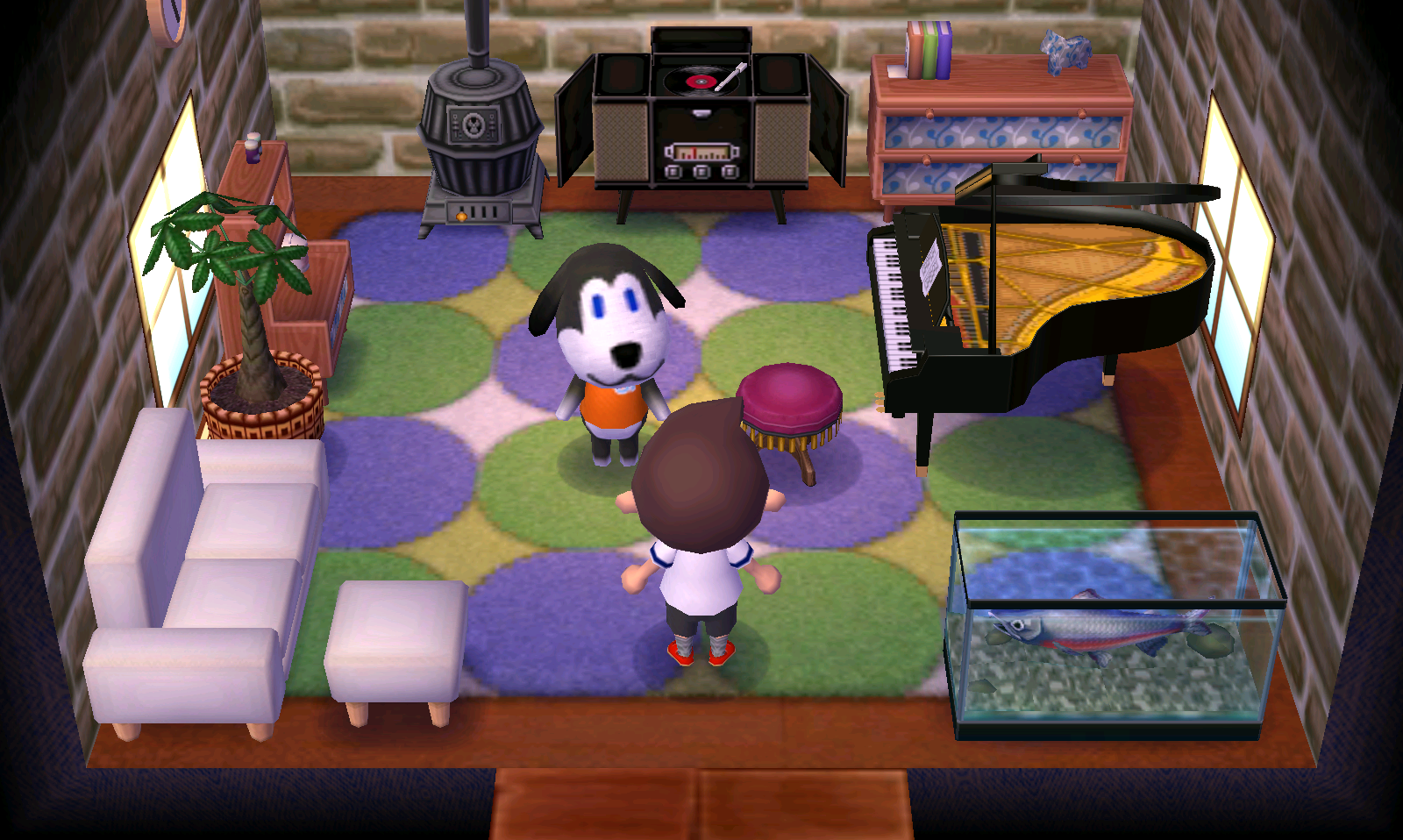 Interior of Walker's house in Animal Crossing: New Leaf