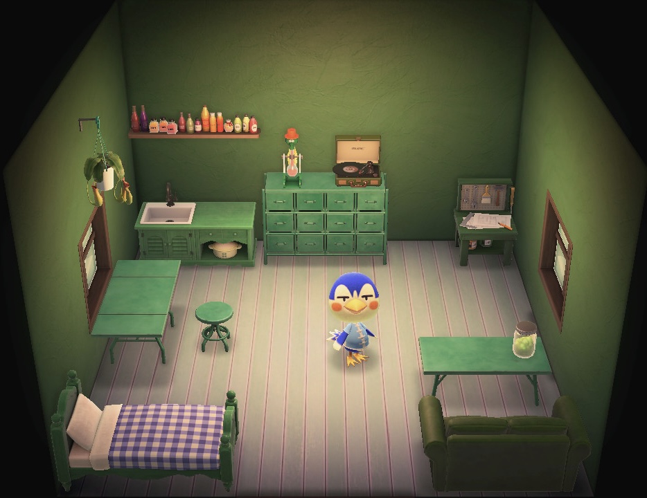 Interior of Ace's house in Animal Crossing: New Horizons