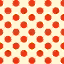 The Red and white pattern for the polka-dot bed.