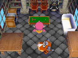 Interior of Angus's house in Animal Crossing: Wild World