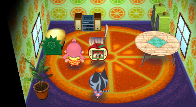 Interior of Lolly's house in Animal Crossing: City Folk