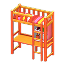 Loft Bed with Desk (Orange - Red Stripes) NH Icon.png