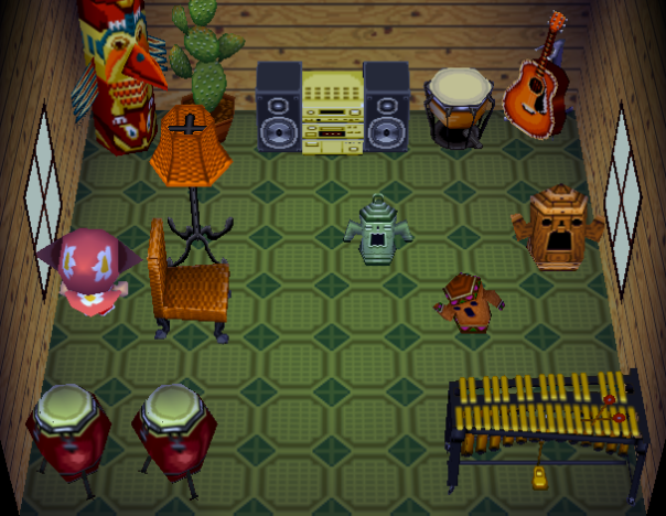 Interior of Rio's house in Animal Crossing