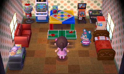 Interior of Rodney's house in Animal Crossing: New Leaf