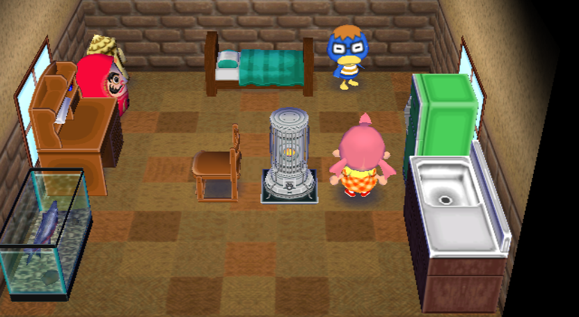 Interior of Derwin's house in Animal Crossing: City Folk