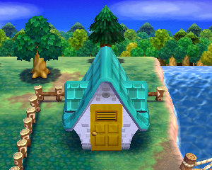 Default exterior of Rooney's house in Animal Crossing: Happy Home Designer
