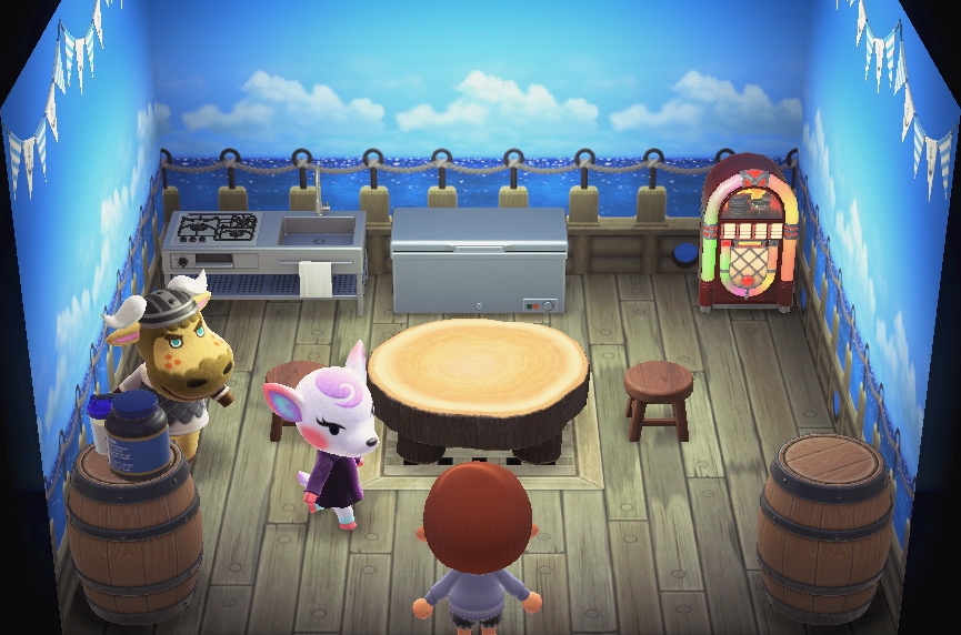 Interior of Vic's house in Animal Crossing: New Horizons