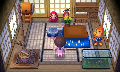 Interior of Flip's house in Animal Crossing: New Leaf