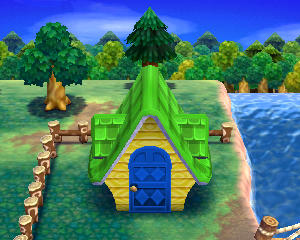 Default exterior of Spork's house in Animal Crossing: Happy Home Designer