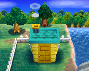 Default exterior of Kody's house in Animal Crossing: Happy Home Designer