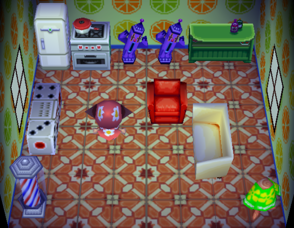 Interior of Peanut's house in Animal Crossing