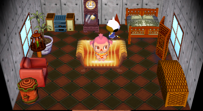 Interior of Purrl's house in Animal Crossing: City Folk