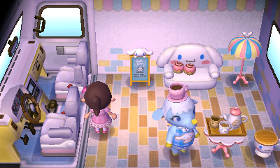 Interior of Chai's RV in Animal Crossing: New Leaf