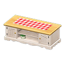 Ranch Lowboard (White - Red Gingham) NH Icon.png