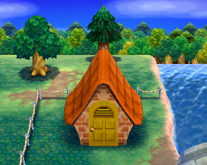 Default exterior of Bettina's house in Animal Crossing: Happy Home Designer