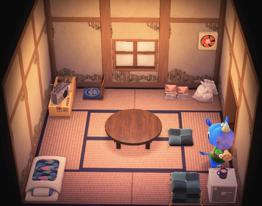 Interior of Hornsby's house in Animal Crossing: New Horizons