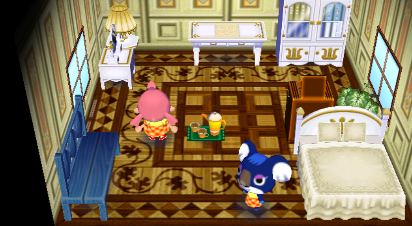 Interior of Yuka's house in Animal Crossing: City Folk