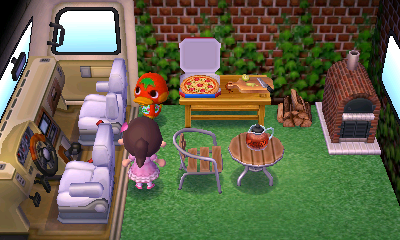 Interior of Ketchup's RV in Animal Crossing: New Leaf