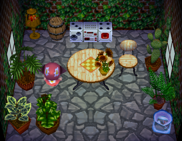 Interior of Bessie's house in Animal Crossing