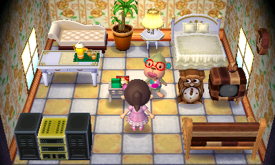 Interior of Elise's house in Animal Crossing: New Leaf