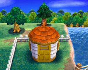 Default exterior of Saharah's house in Animal Crossing: Happy Home Designer