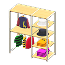 Midsized Clothing Rack (Light Wood - Kids' Clothes) NH Icon.png