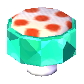 Polka-Dot Stool (Emerald - Red and White) NL Model.png